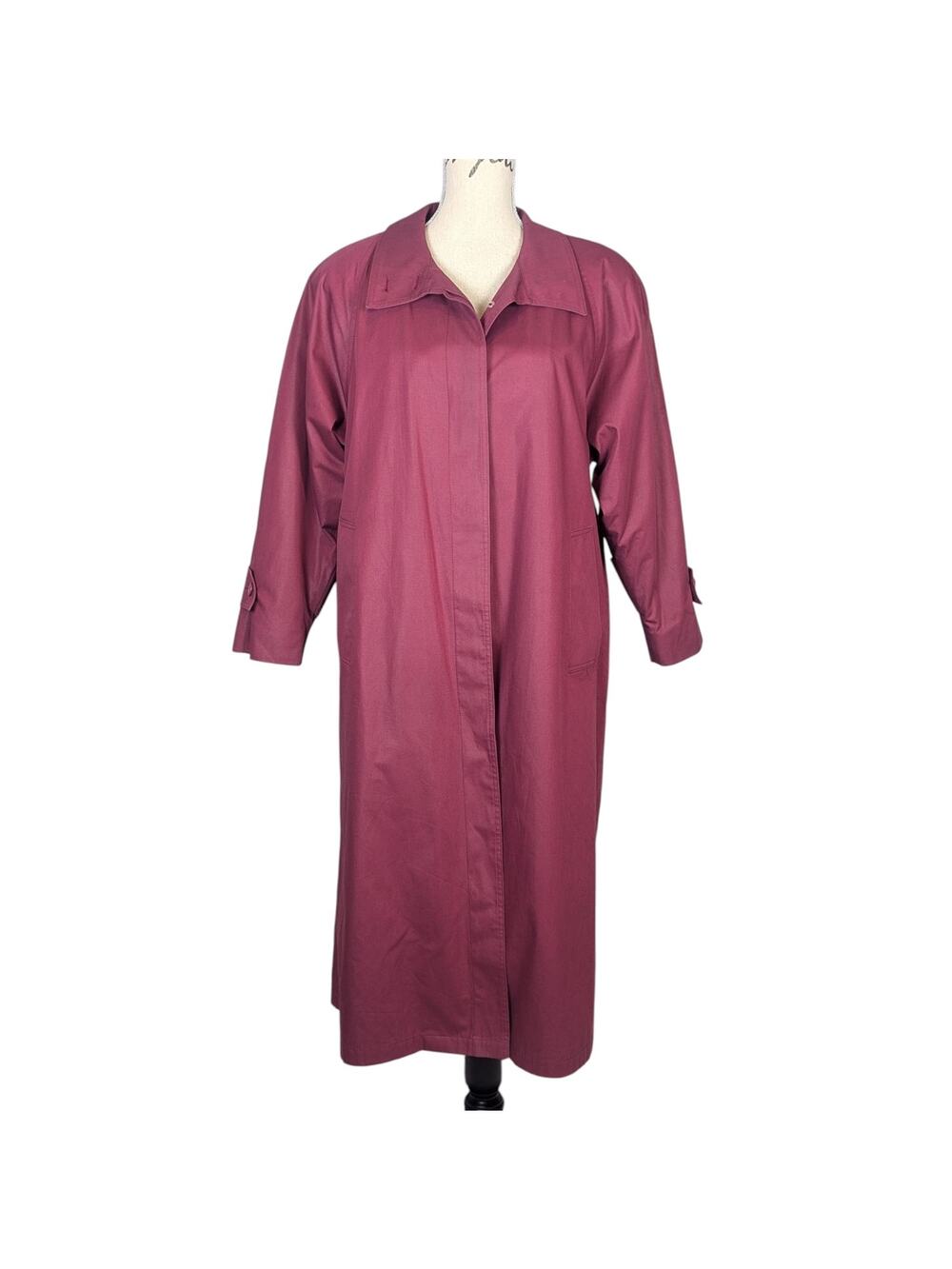 90s Vintage London Fog Women's Trenchcoat Red with Green Plaid Lining Size 6